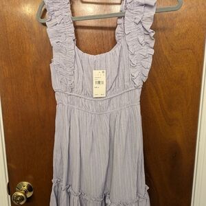 Lavender Ruffled Sleeveless Dress